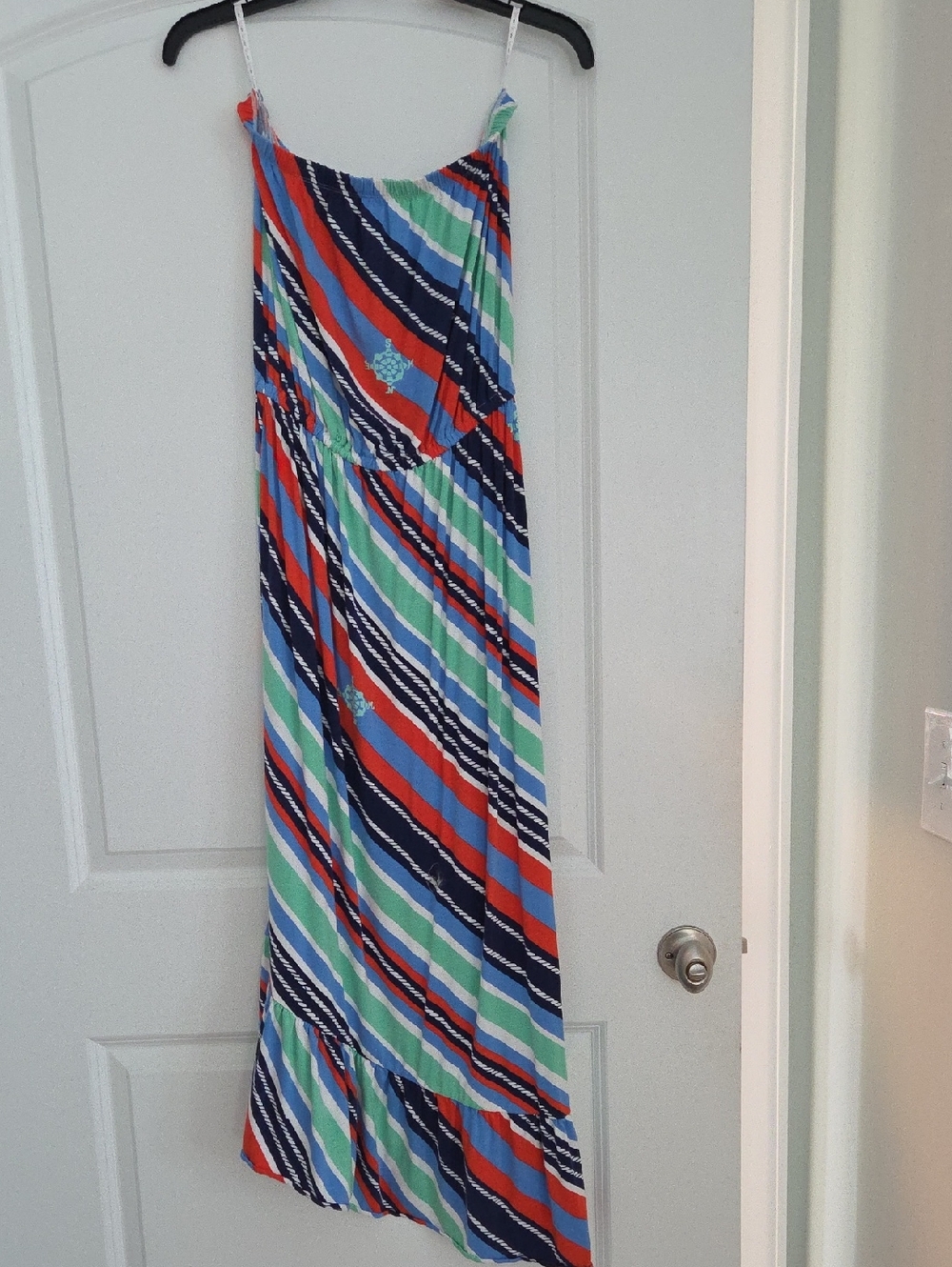 Striped Meridian Strapless Nautical Overboard Maxi Dress